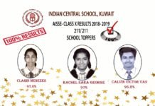 INDIAN CENTRAL SCHOOL, KUWAIT ICS basks in glory with 100% result in cbse class x examination- 2019