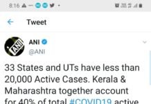 കോവിഡ് രോഗികളുടെ എണ്ണത്തിൽ കേരളം മുൻപിൽ