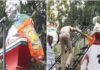 പാലക്കാട് ഗാന്ധി പ്രതിമയെ ബിജെപി പതാക പുതപ്പിച്ച സംഭവം വിവാദമാകുന്നു