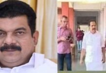 പൊതുസ്ഥലത്ത് മാസ്ക് ഇല്ലാതെ രമേശ് ചെന്നിത്തല , പരിഹാസവുമായി പി വി അൻവർ