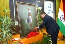 എംബസിയുടെ ആഭിമുഖ്യത്തിൽ മഹാത്മാ ഗാന്ധി അനുസ്മരണം നടത്തി