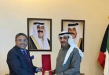 അംബാസഡർ സിബി ജോർജ്ജ് കുവൈത്ത് സാമ്പത്തിക കാര്യ സഹമന്ത്രിയുമായി കൂടിക്കാഴ്ച നടത്തി