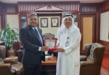 അംബാസിഡർ സിബി ജോർജ് കുവൈത്ത് എയർവേയ്സ് കോർപ്പറേഷൻ ചെയർമാനുമായി കൂടിക്കാഴ്ച നടത്തി