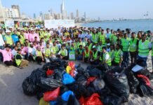 ഇന്ത്യൻ എംബസിയും യുഎൻ ഹാബിറ്റാറ്റും ചേർന്ന് ബീച്ച് ശുചീകരണ പരിപാടി സംഘടിപ്പിച്ചു