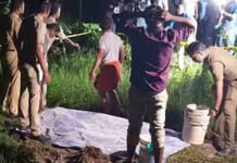 പാലക്കാട് രണ്ട് അജ്ഞാത മൃതദേഹങ്ങൾ പാടത്ത് കുഴിച്ചിട്ട നിലയിൽ