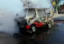 തിരുവനന്തപുരത്ത് ഓടിക്കൊണ്ടിരുന്ന കാറിന് തീപിടിച്ചു