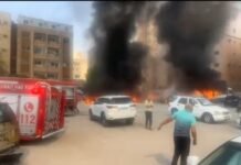 അബു ഹലീഫയിൽ തീപിടിത്തം; നിരവധി വാഹനങ്ങൾ കത്തിനശിച്ചു