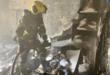 അൽ-ഷാബ് പ്രദേശത്ത് വീടിന് തീപിടിച്ചു