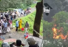 പ്രതിഷേധത്തിനിടെ ലാത്തി ചാർജ്; താമരശ്ശരിയിൽ അറവുമാലിന്യ കേന്ദ്രത്തിന് തീയിട്ട് സമരക്കാർ