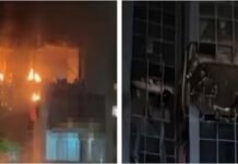 കുവൈത്തിലെ മംഗഫ് മേഖലയിൽ താമസ കെട്ടിടത്തിൽ ഡ്രോൺ ആക്രമണത്തിന് പിന്നാലെ തീപിടിത്തം ; രണ്ട് പേർക്ക് പരിക്കേറ്റു