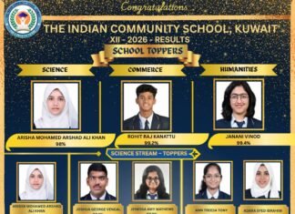 CBSE പന്ത്രണ്ടാം ക്ലാസ് പരീക്ഷ: നൂറുശതമാനം വിജയവുമായി കുവൈറ്റ് ഇന്ത്യൻ കമ്മ്യൂണിറ്റി സ്കൂൾ
